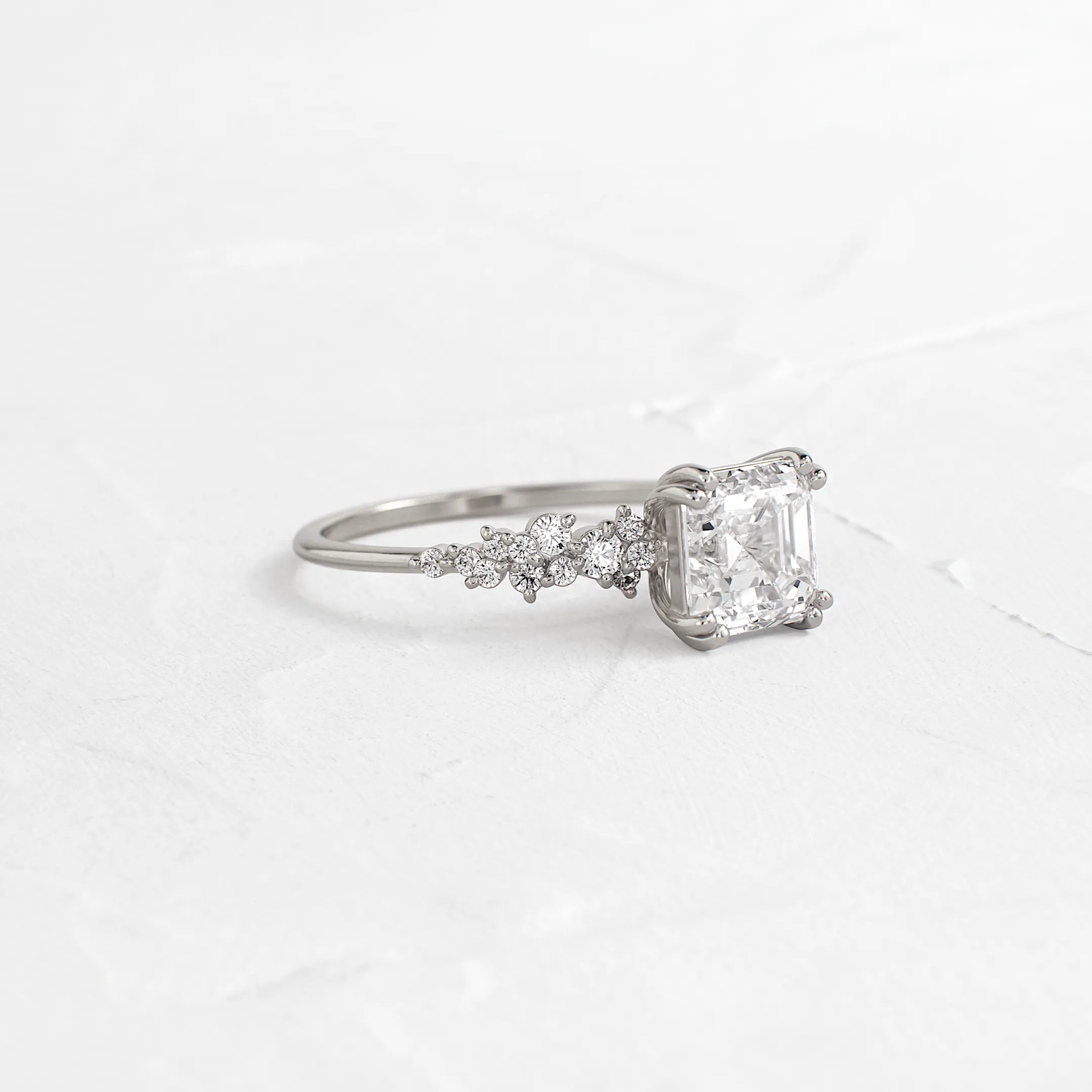 On The Horizon Ring, Asscher Cut