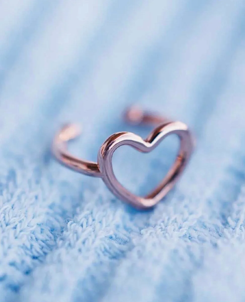 Open Heart Ear Cuff Rose Gold