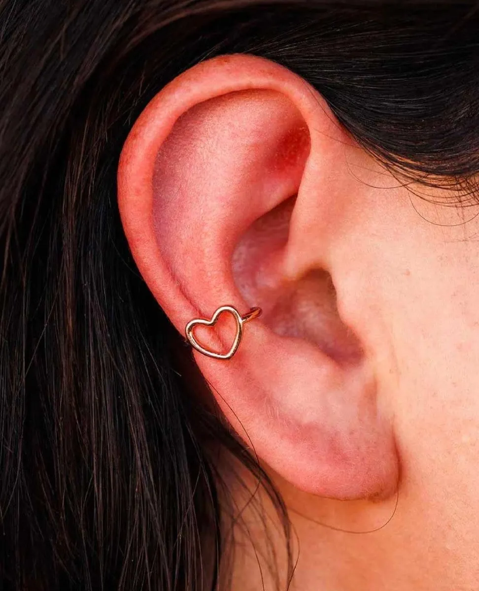 Open Heart Ear Cuff Rose Gold