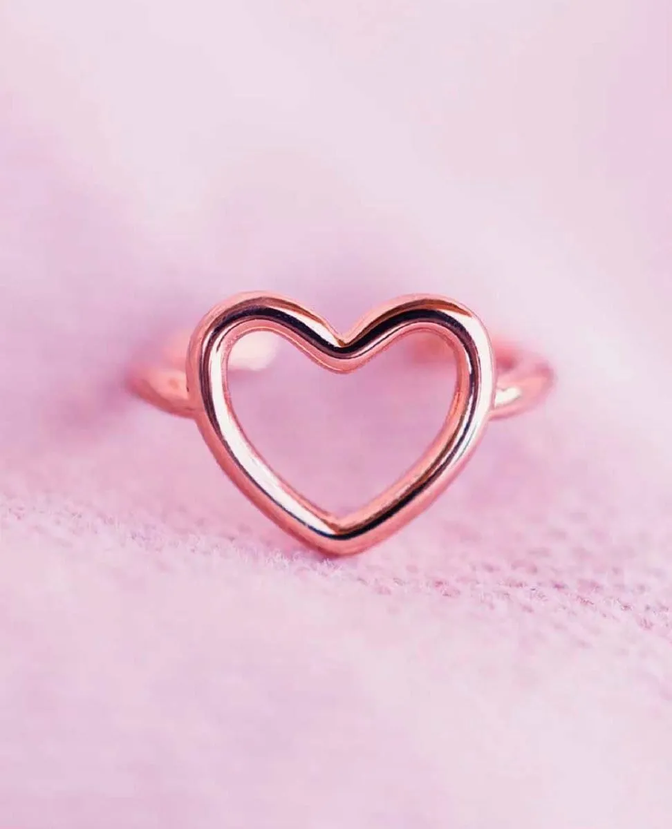 Open Heart Ear Cuff Rose Gold