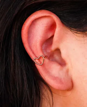Open Heart Ear Cuff Rose Gold