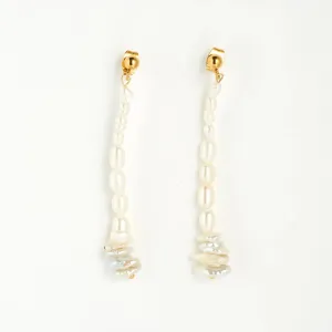 Organic Pearl Strand Earrings