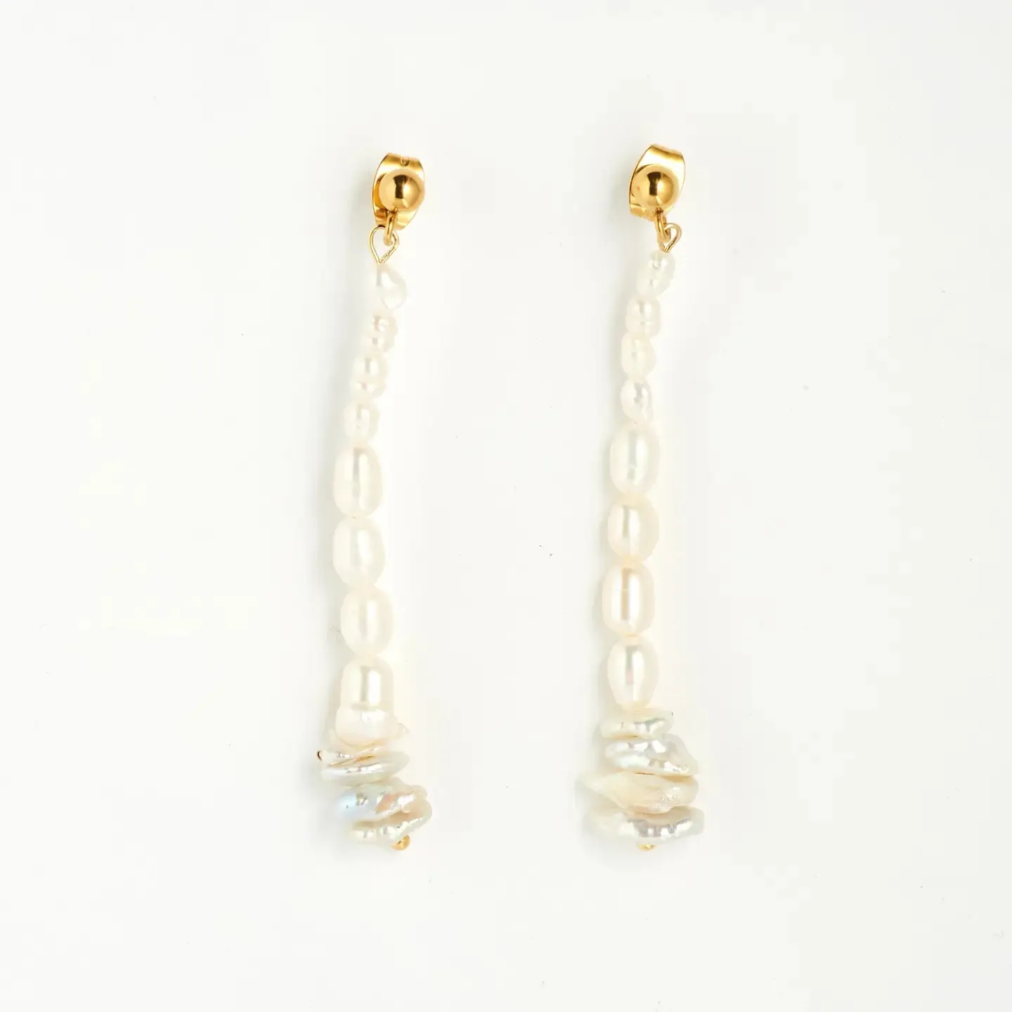 Organic Pearl Strand Earrings