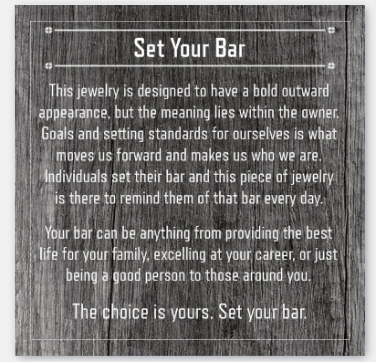 Original Set Your Bar Sterling Silver Plain Matte