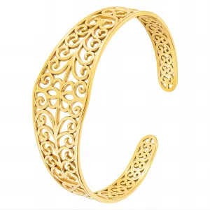 Ornate Scrollwork Cuff – 18K Gold