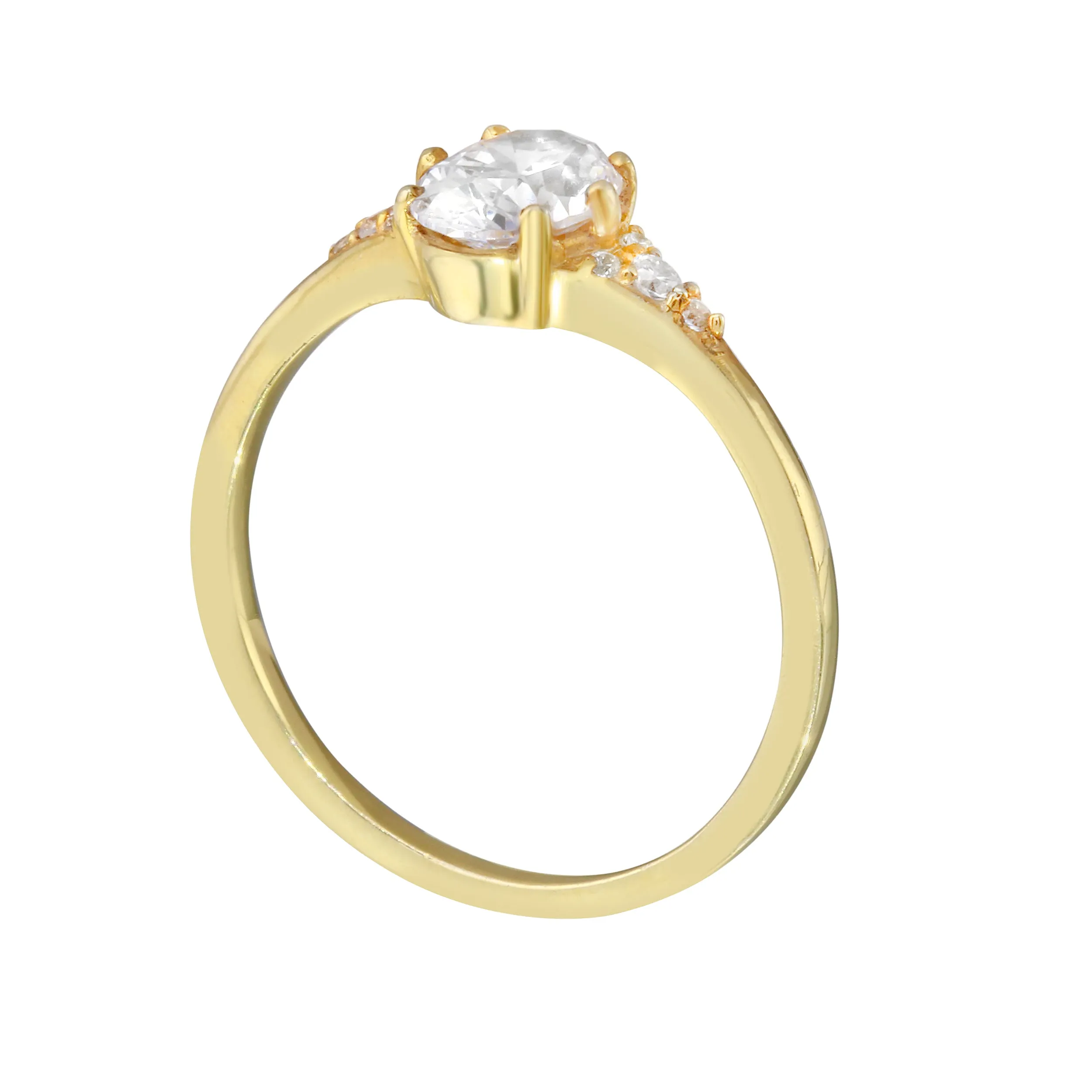 Oval Diamond and Tiny Pavé Side Stones Engagement Ring Setting