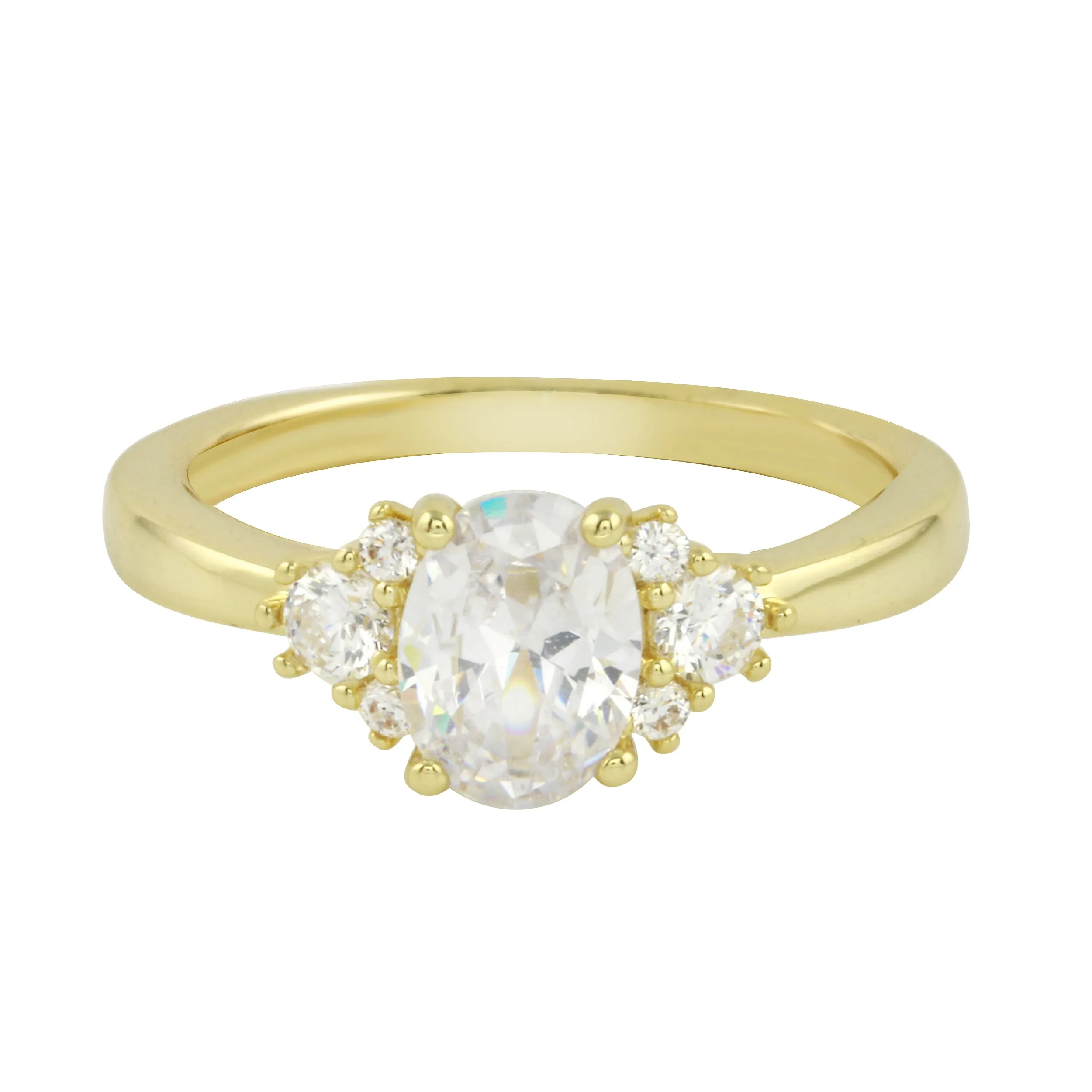 Oval Diamond Sprinkle Engagement Ring Setting