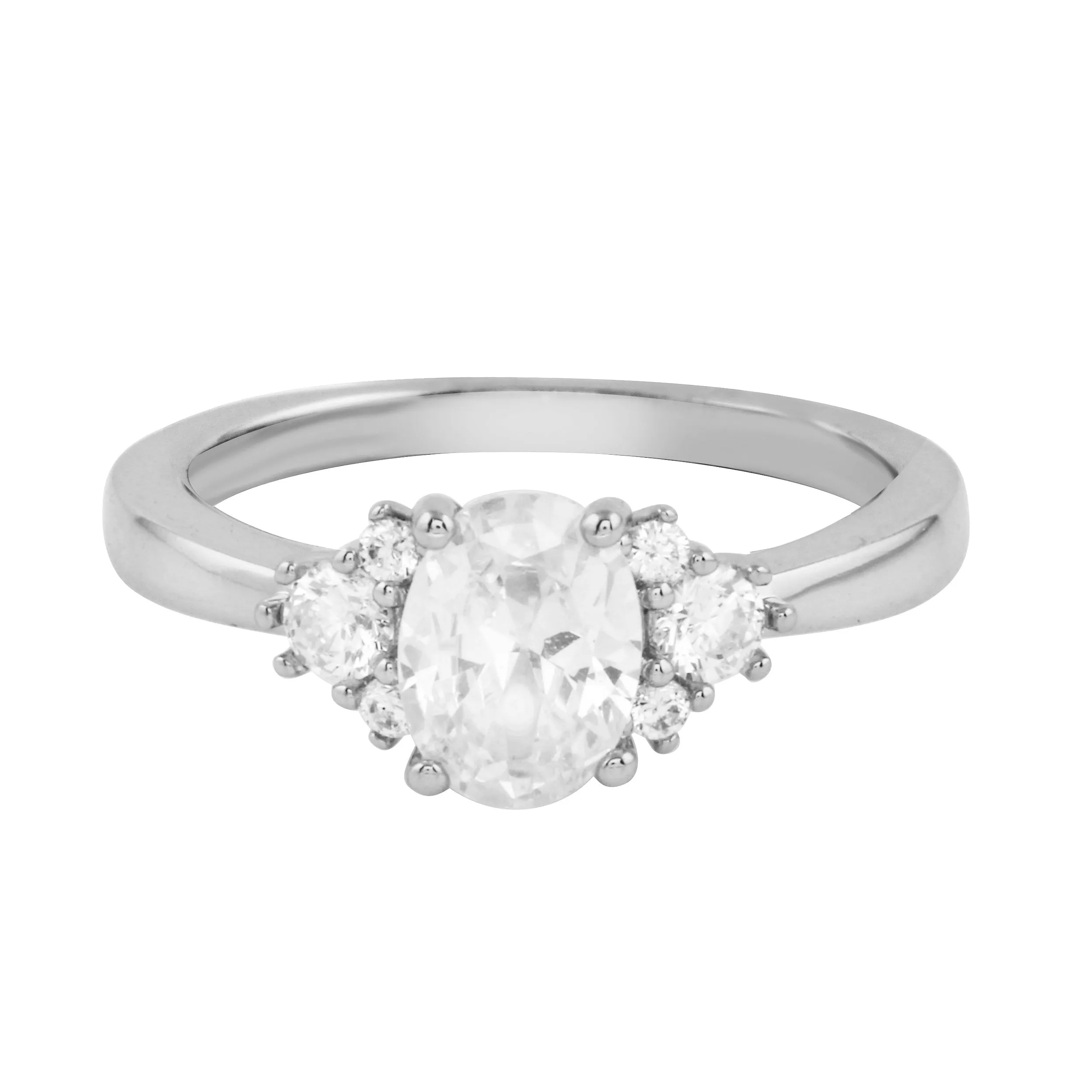 Oval Diamond Sprinkle Engagement Ring Setting
