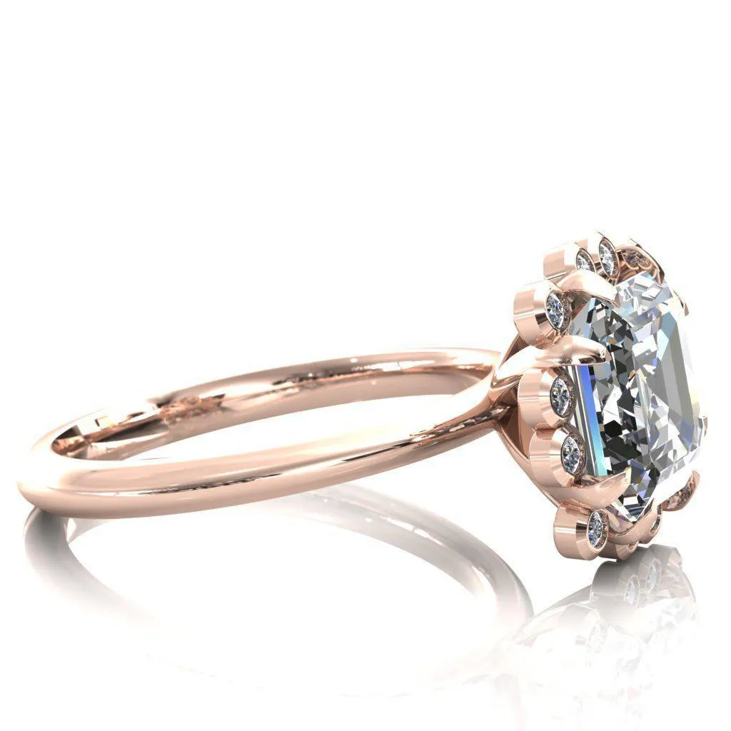 Paige Asscher Moissanite Diamond Halo Ring