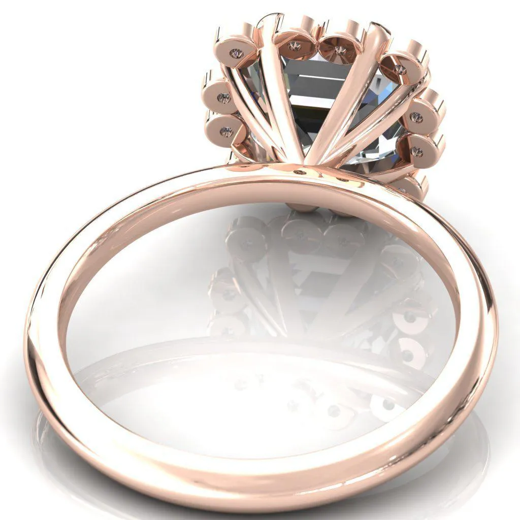 Paige Asscher Moissanite Diamond Halo Ring
