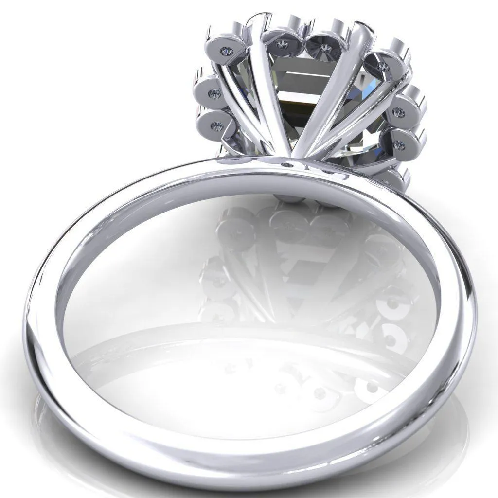 Paige Asscher Moissanite Diamond Halo Ring