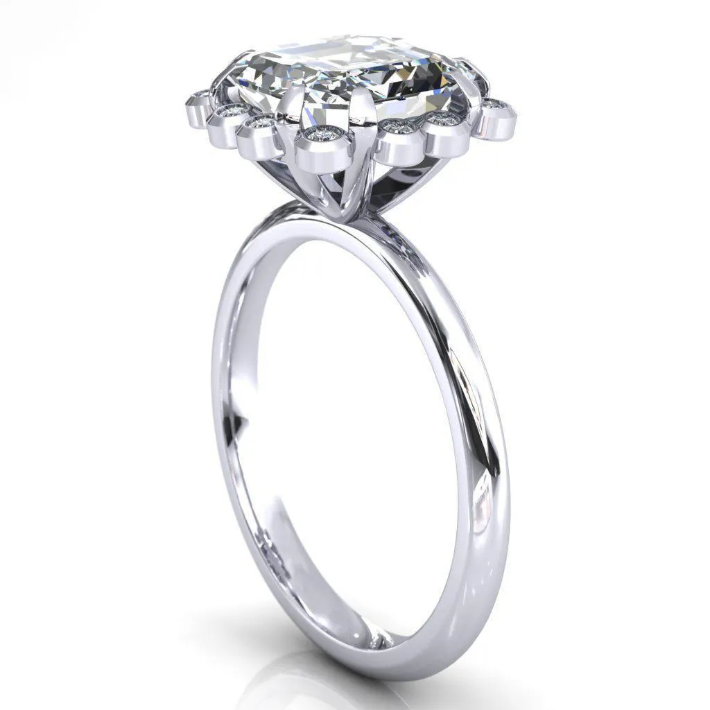 Paige Asscher Moissanite Diamond Halo Ring