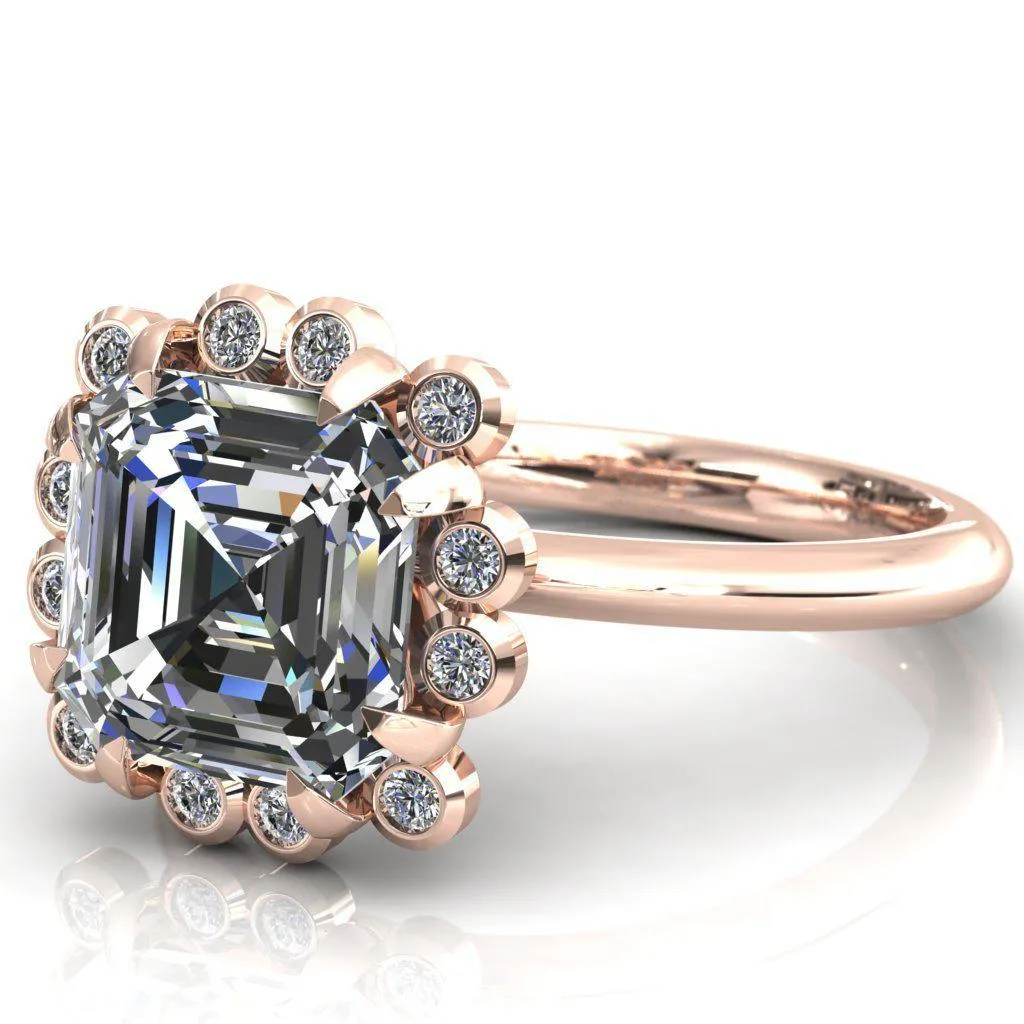 Paige Asscher Moissanite Diamond Halo Ring