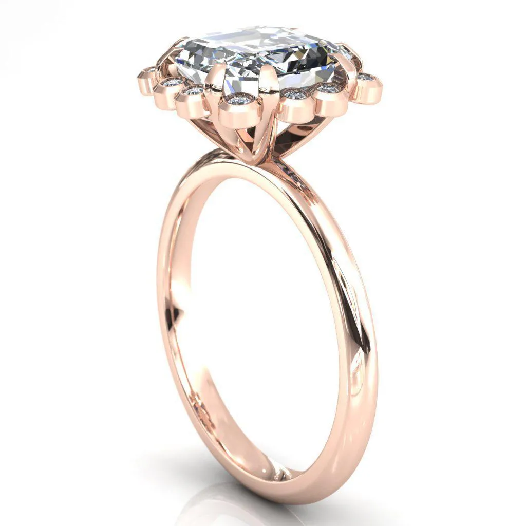 Paige Asscher Moissanite Diamond Halo Ring
