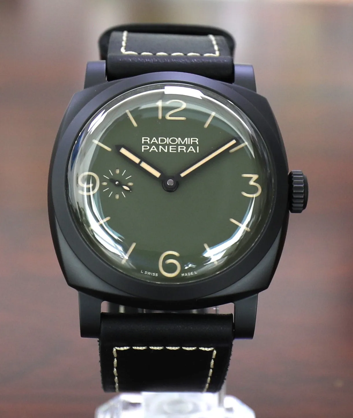 Panerai Pre Owned Radiomir 1940 Military Green Dial 48Mm Op7264 Pam00997 Men’S Watch