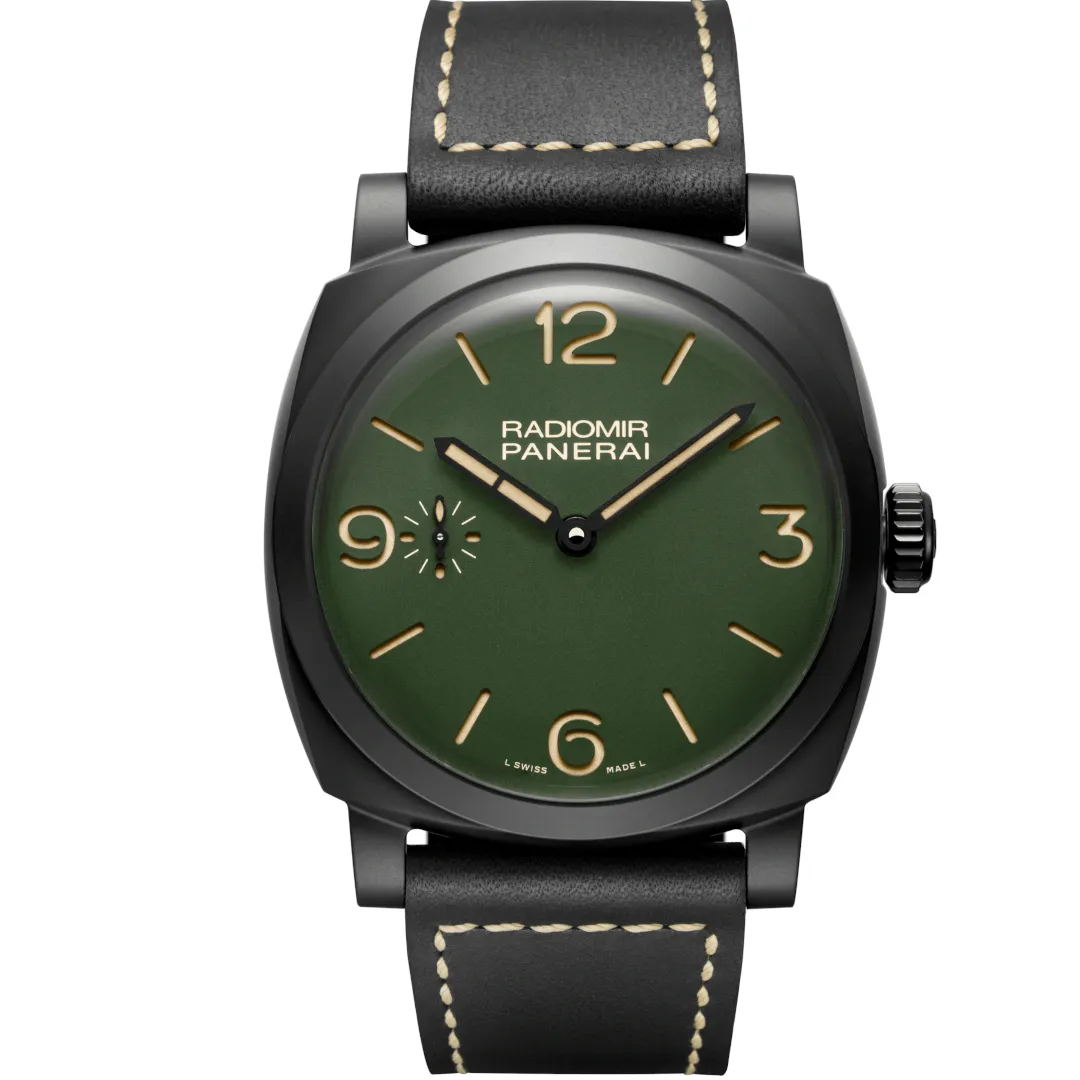Panerai Pre Owned Radiomir 1940 Military Green Dial 48Mm Op7264 Pam00997 Men’S Watch