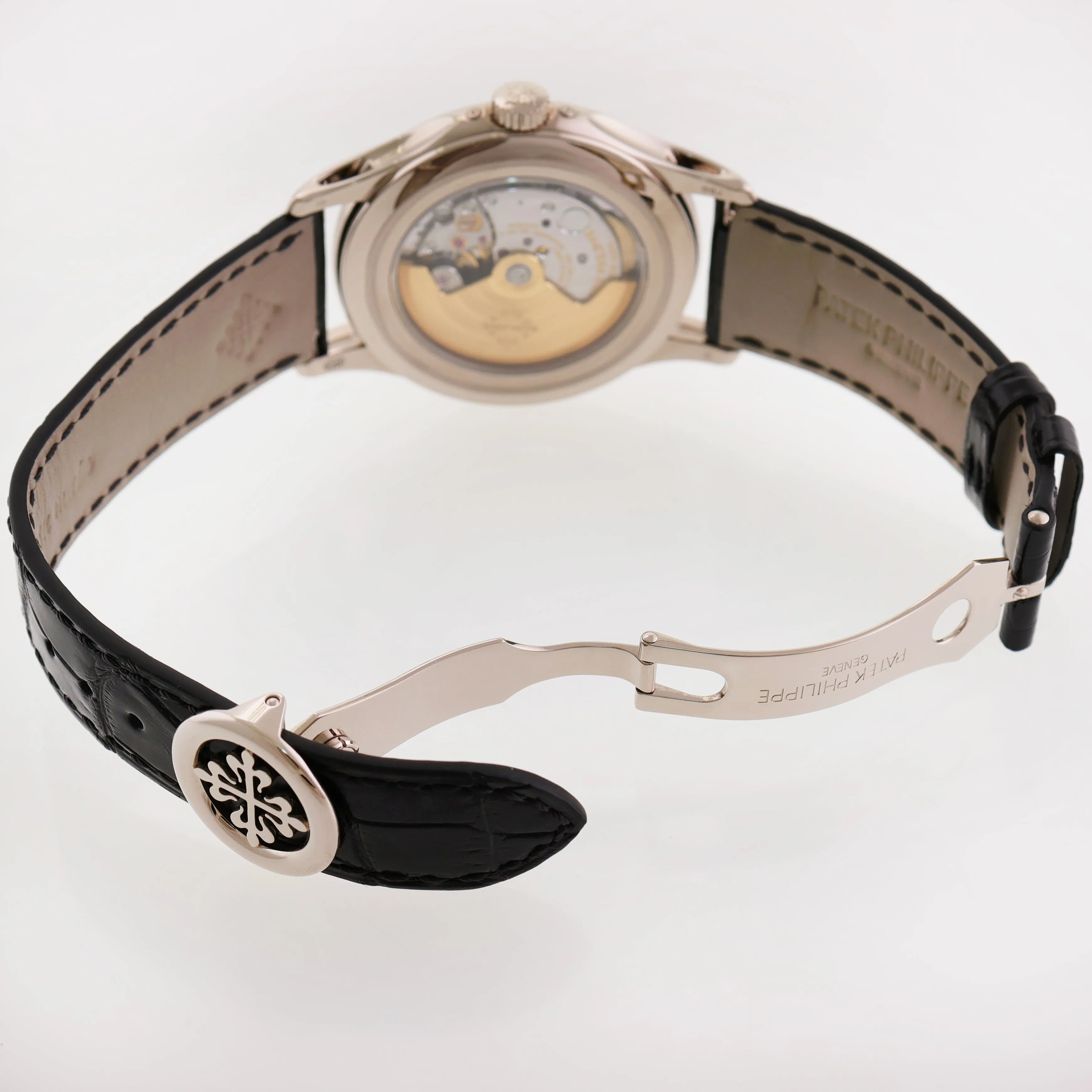 Patek Philippe 5205G White Gold Calatrava Clasp Annual Calendar Moon Black Watch