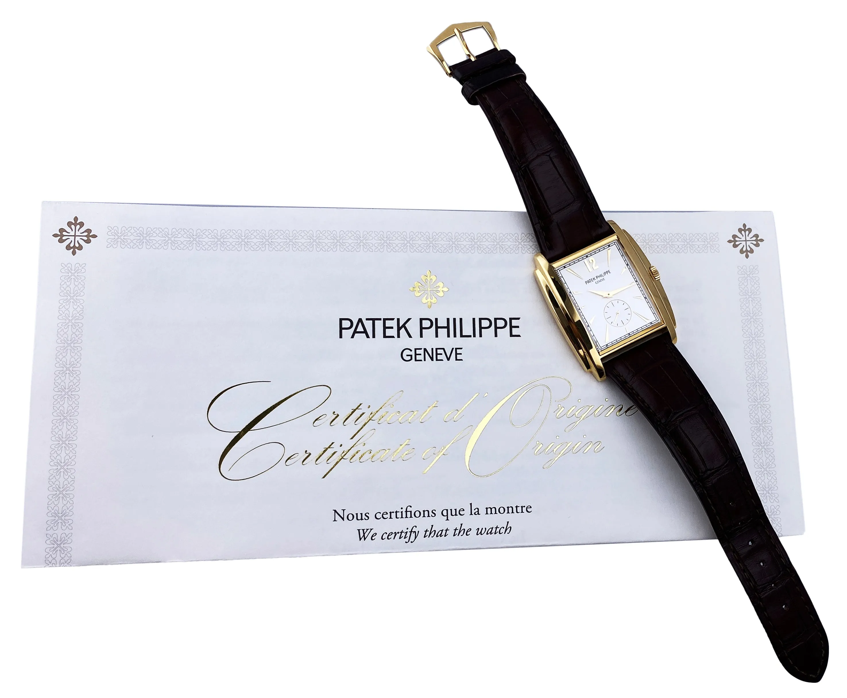 Patek Philippe Gondolo 5124J 18K Yellow Gold Mens Watch With Papers