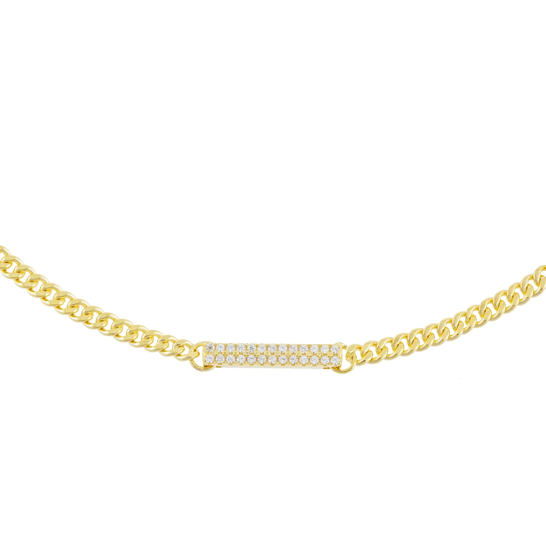 Pavé Bar Cuban Chain Choker