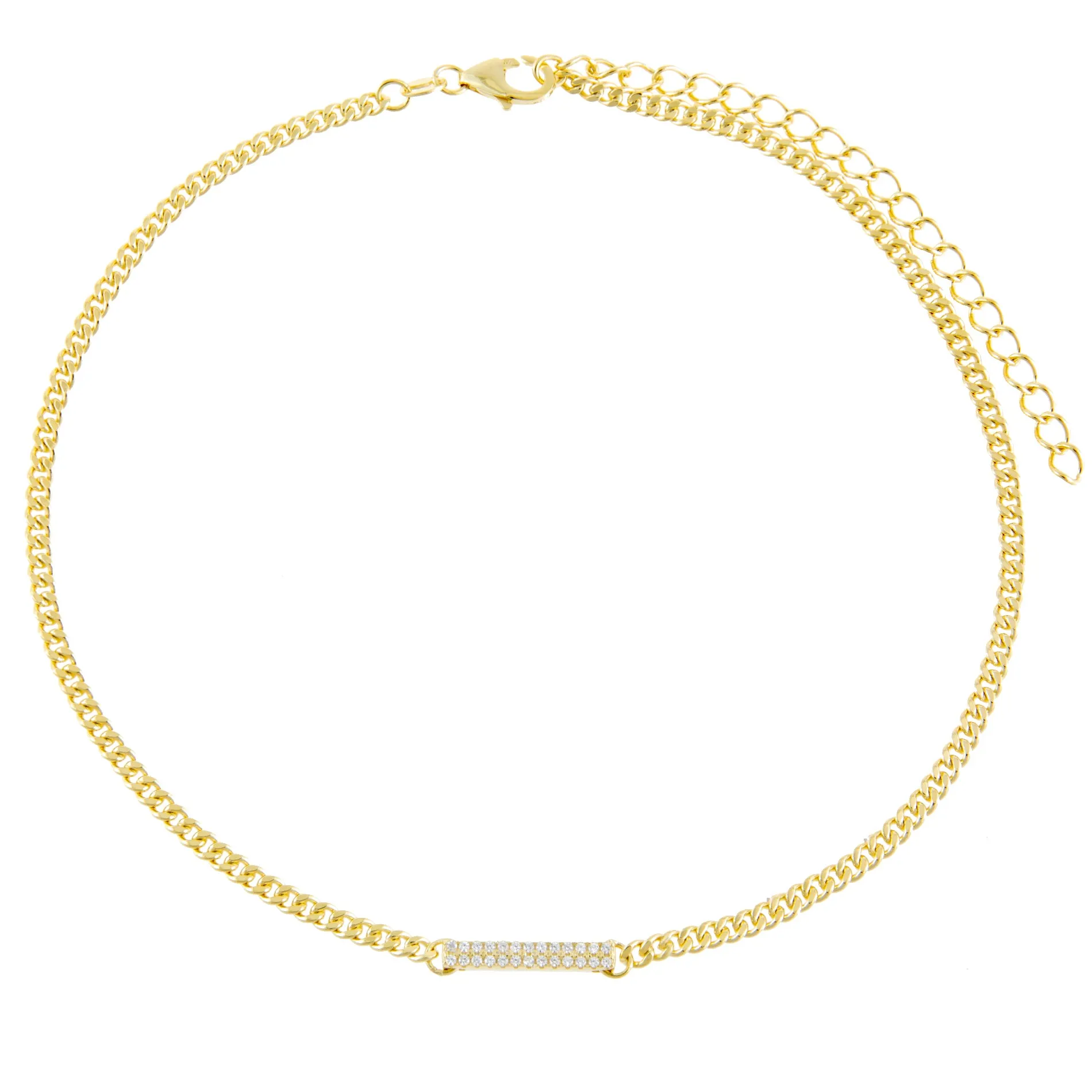 Pavé Bar Cuban Chain Choker
