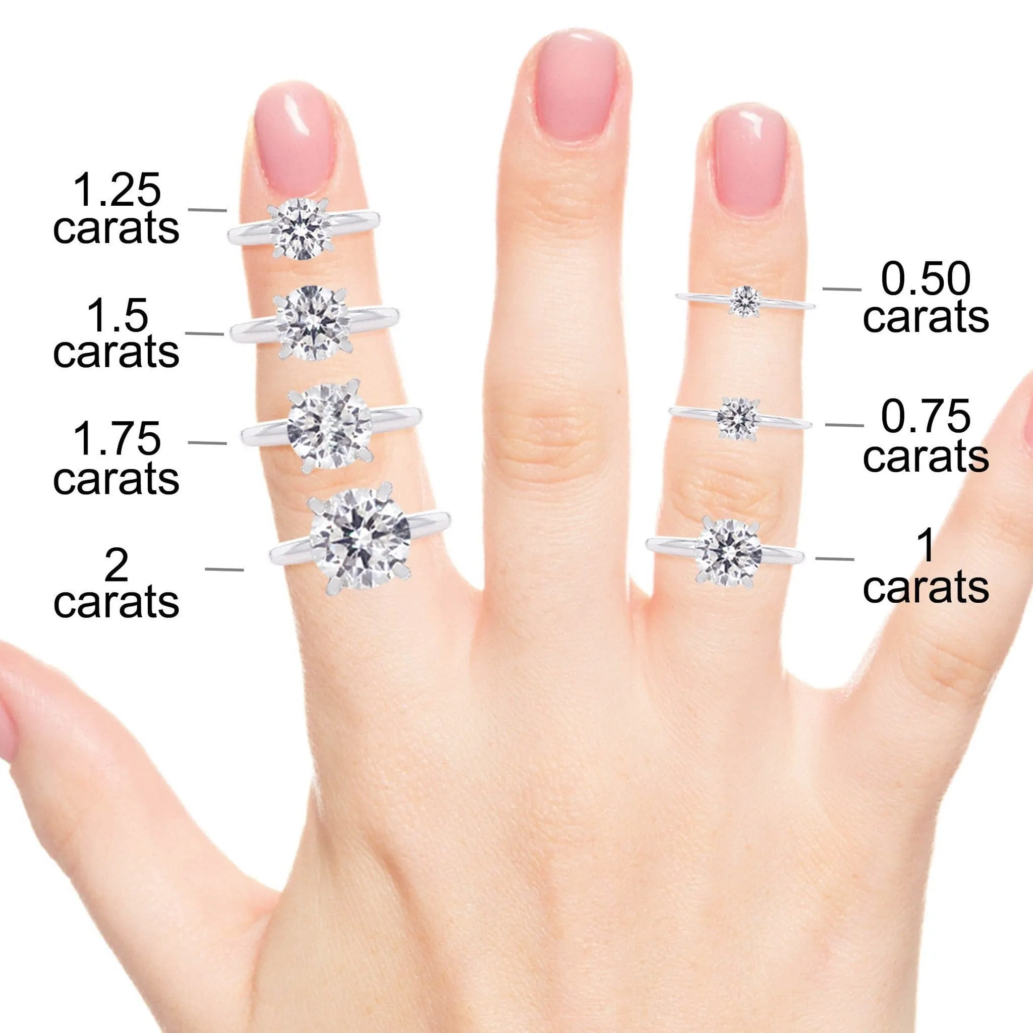 Pave Princess Cut Diamond Engagement Ring Prima 14K White Gold