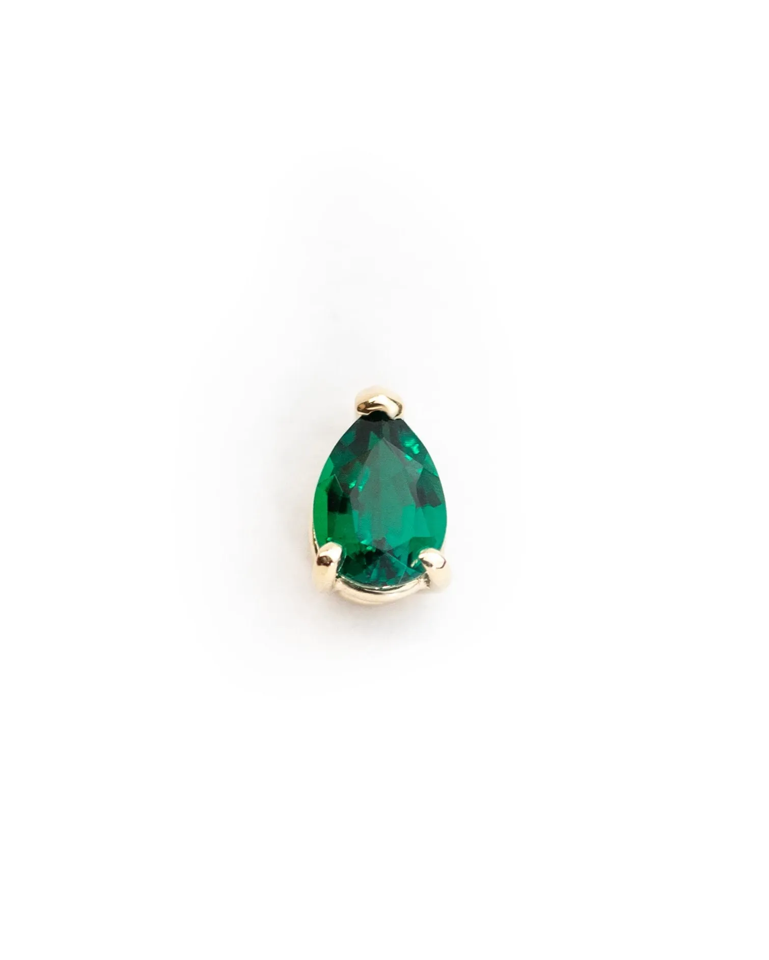 Pear Emerald Stud Earrings in 14k Gold