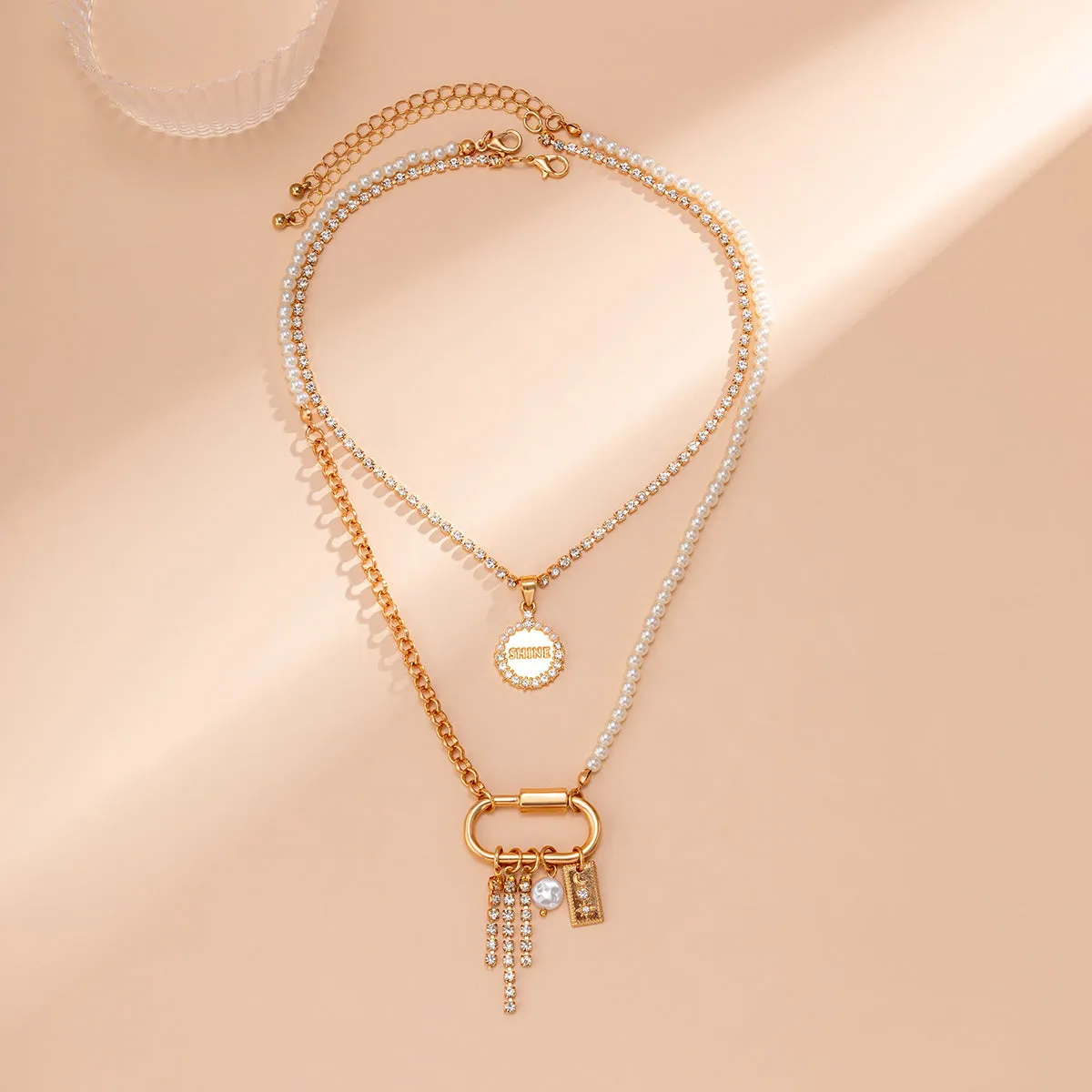 Pearl & Cubic Zirconia 18K Gold-Plated 'Shine' Pendant Necklace Set