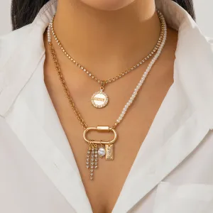Pearl & Cubic Zirconia 18K Gold-Plated 'Shine' Pendant Necklace Set