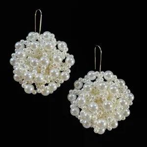 PEARL CLUSTER DISC EARRINGS