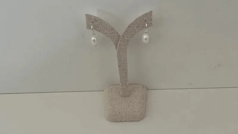 Pearl Droplet Earrings - Silver