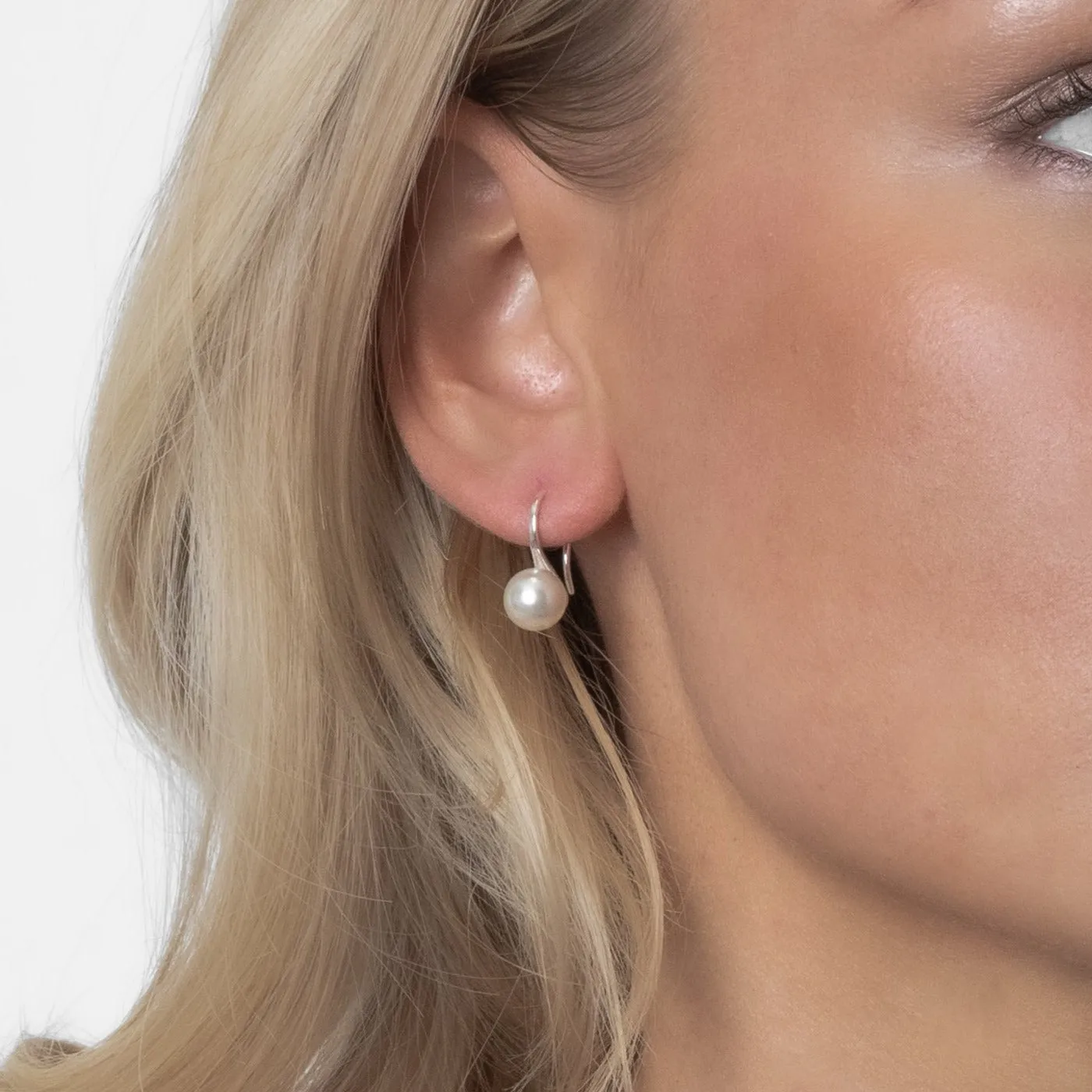 PEARL HOOK EARRINGS Silver
