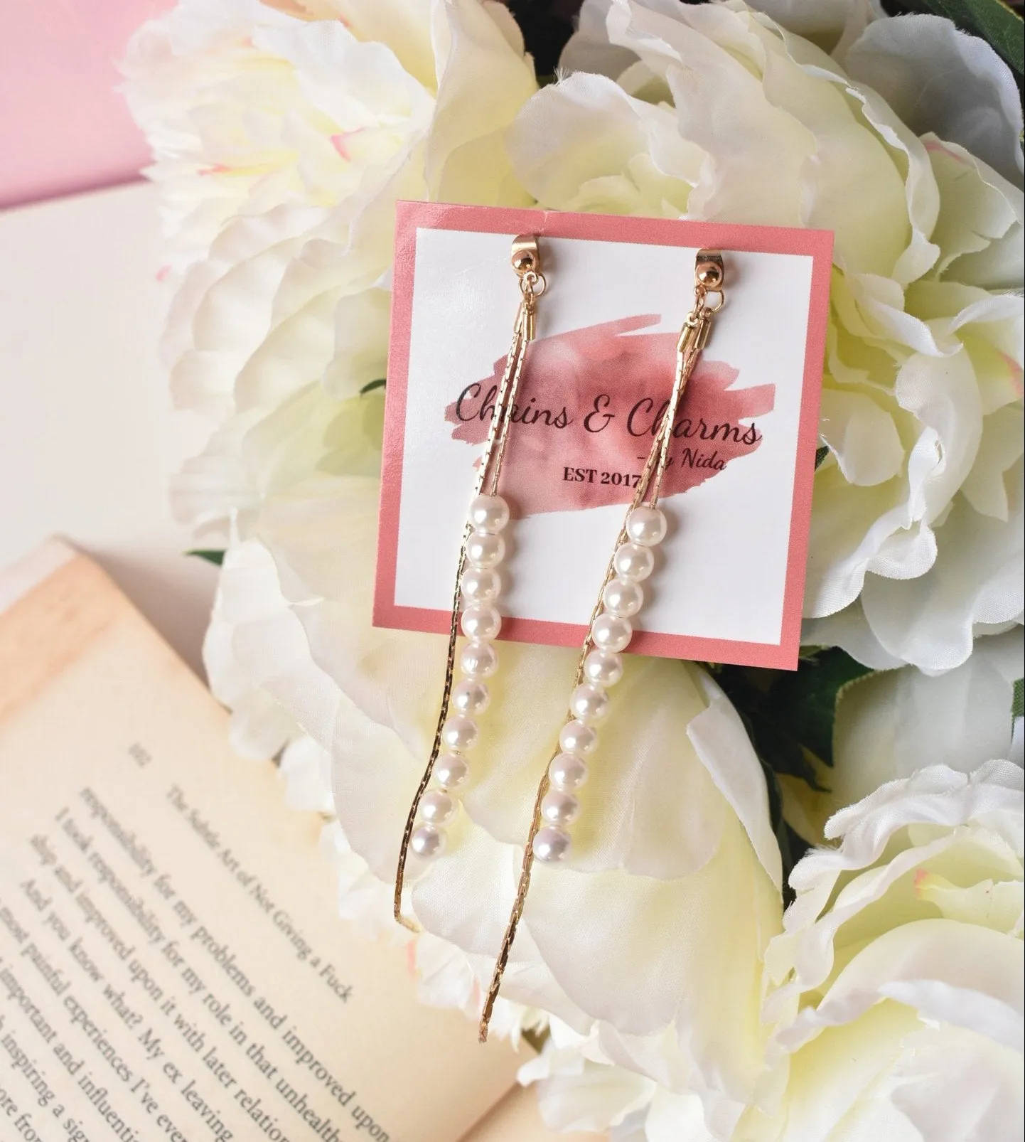 Pearlicious Needle Drop Danglers