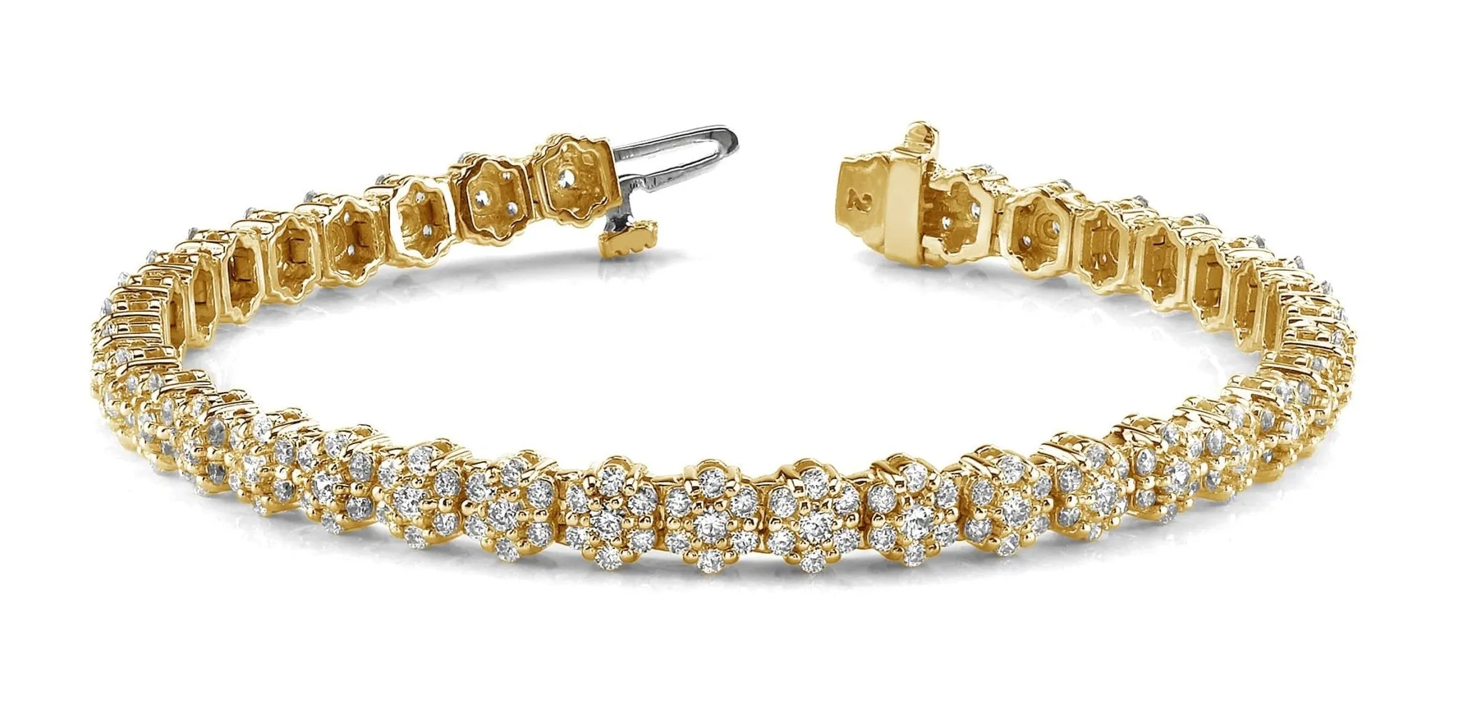 Pentagon Diamond Bracelet with 4.55 ct.(finished) 1.5mm, 2mm