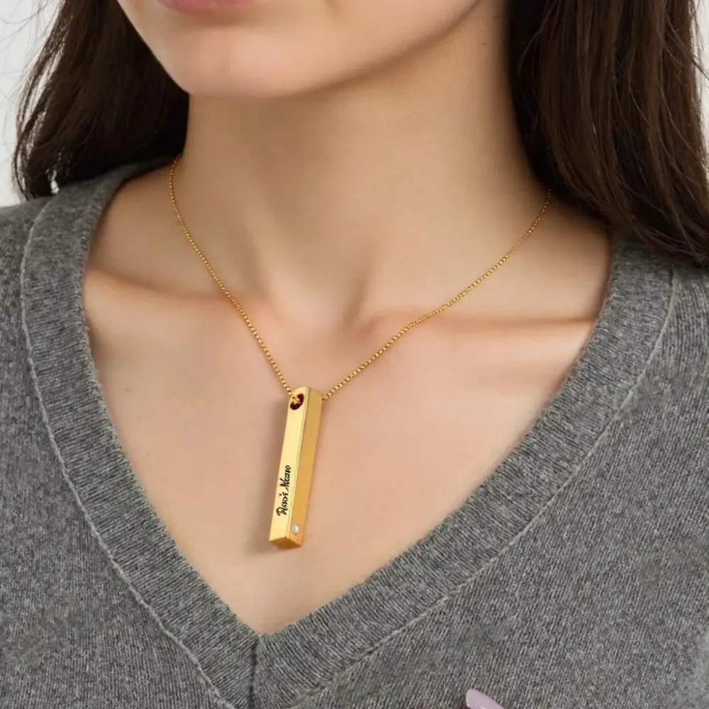 Personalize Pillar Bar Necklace