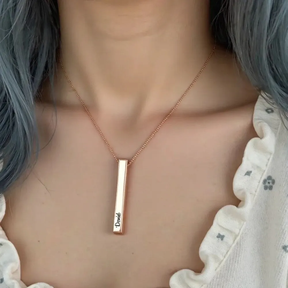 Personalize Pillar Bar Necklace