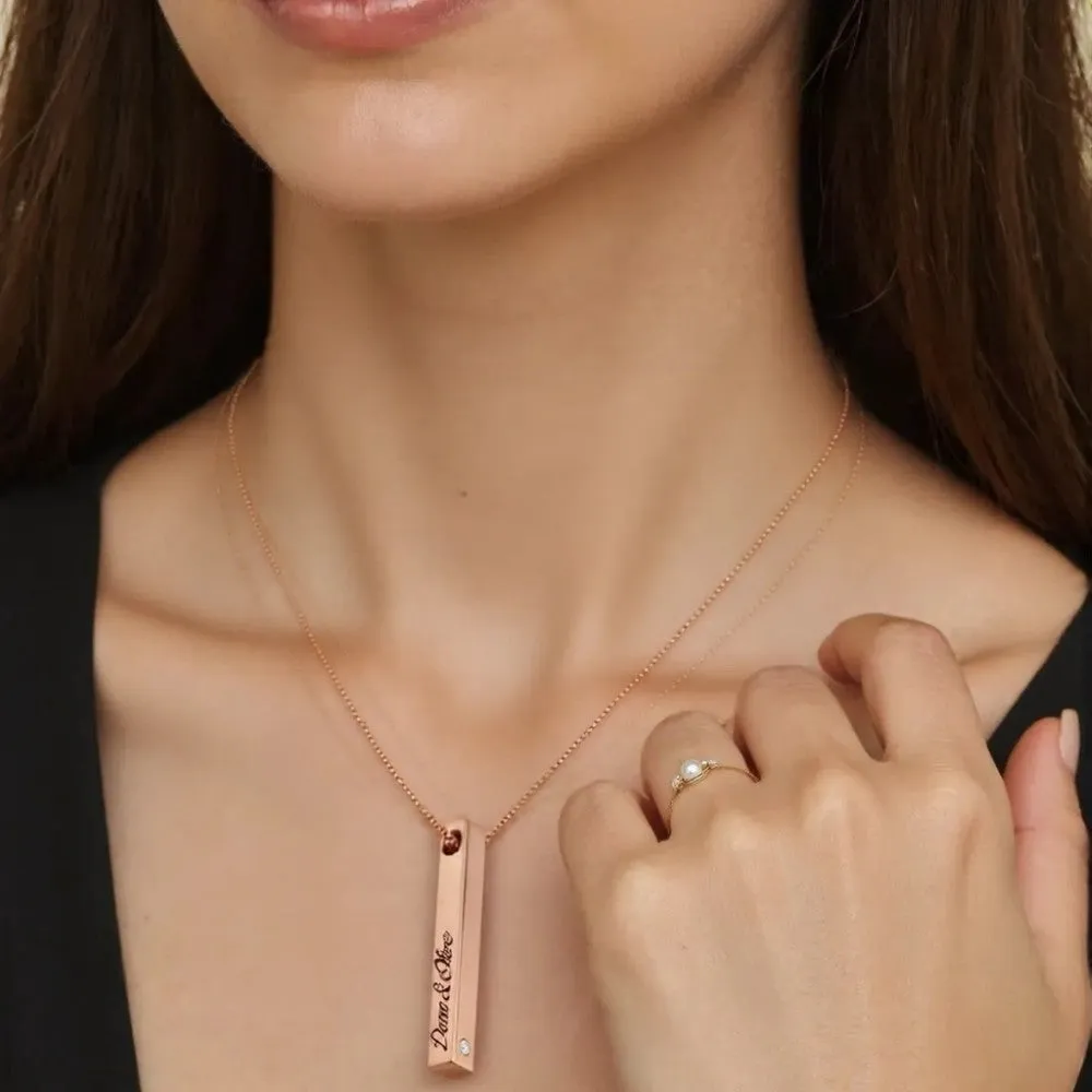 Personalize Pillar Bar Necklace