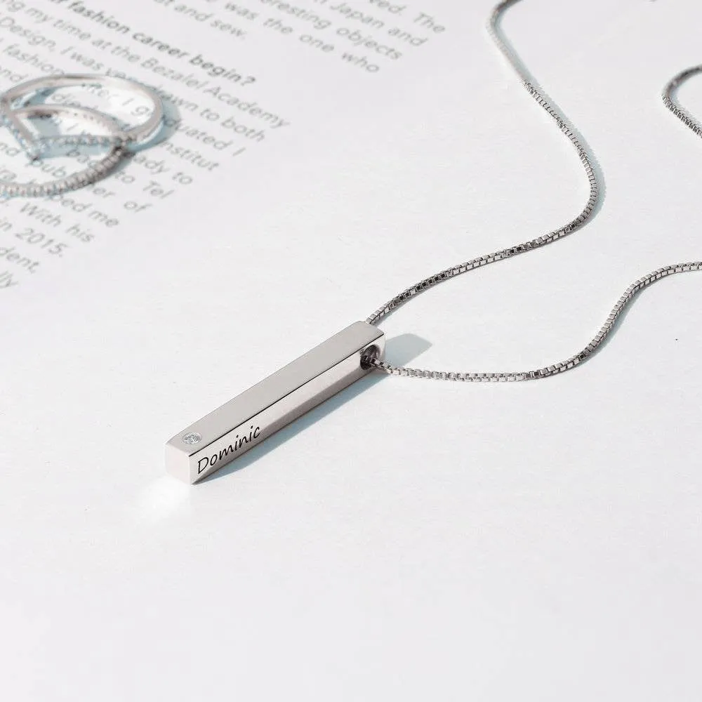 Personalize Pillar Bar Necklace