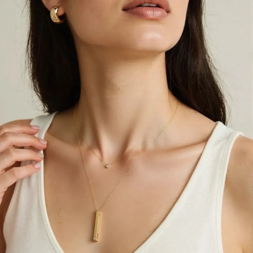 Personalize Pillar Bar Necklace