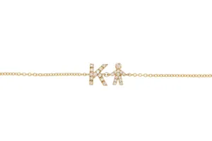 Personalized Diamond Bracelet  & Diamond Boy Charm 18K Gold