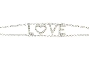Personalized Diamond Bracelet Multiple Letters, Double Chain 18K Gold