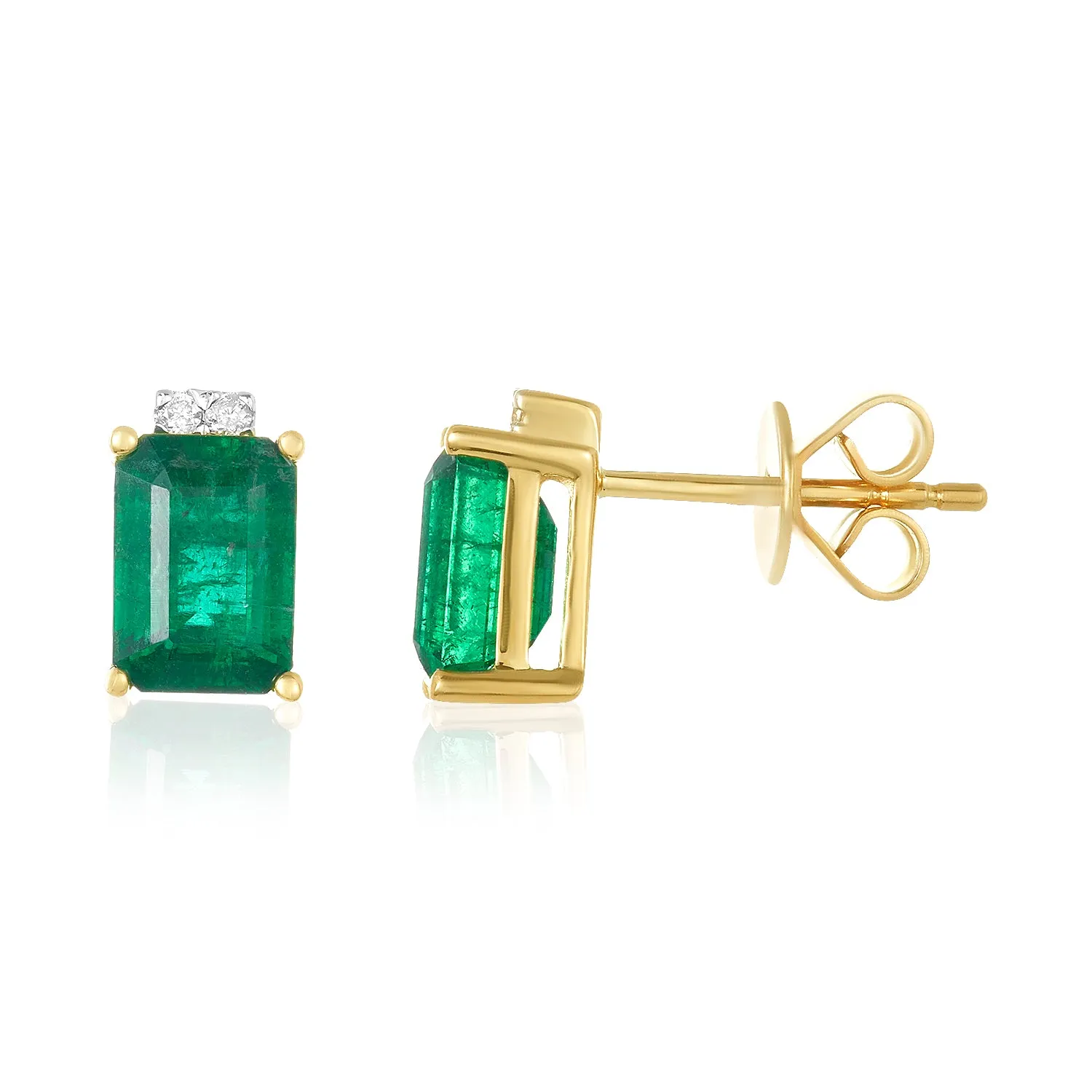 Petite Emerald Rectangular Earrings