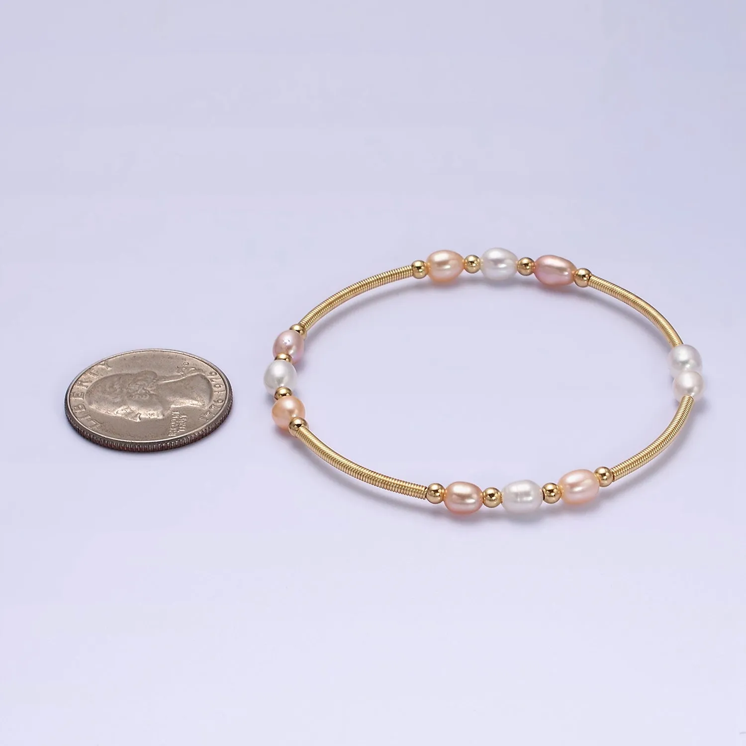 Petite Pearl Cuff Bracelet White or Pink Pearls Gold Filled Cuff bracelet Textured Bracelet WA1864 WA1865