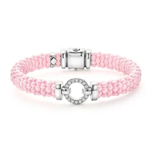 Pink Ceramic Diamond Circle Bracelet | 9mm