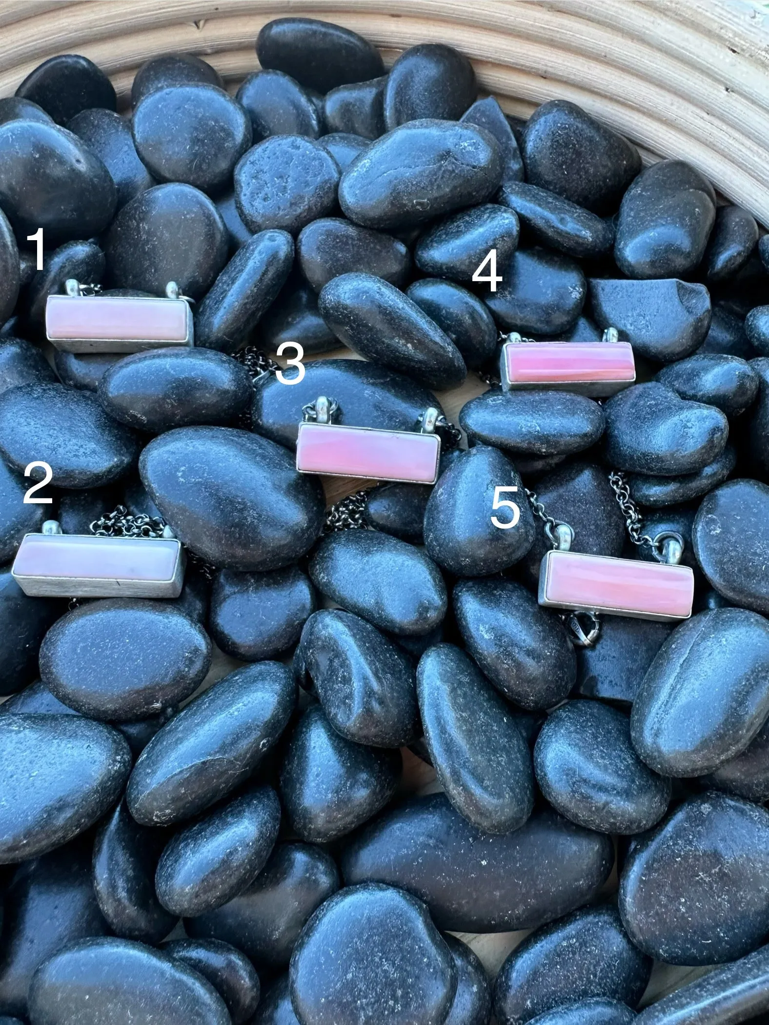 Pink Conch Bar Necklace
