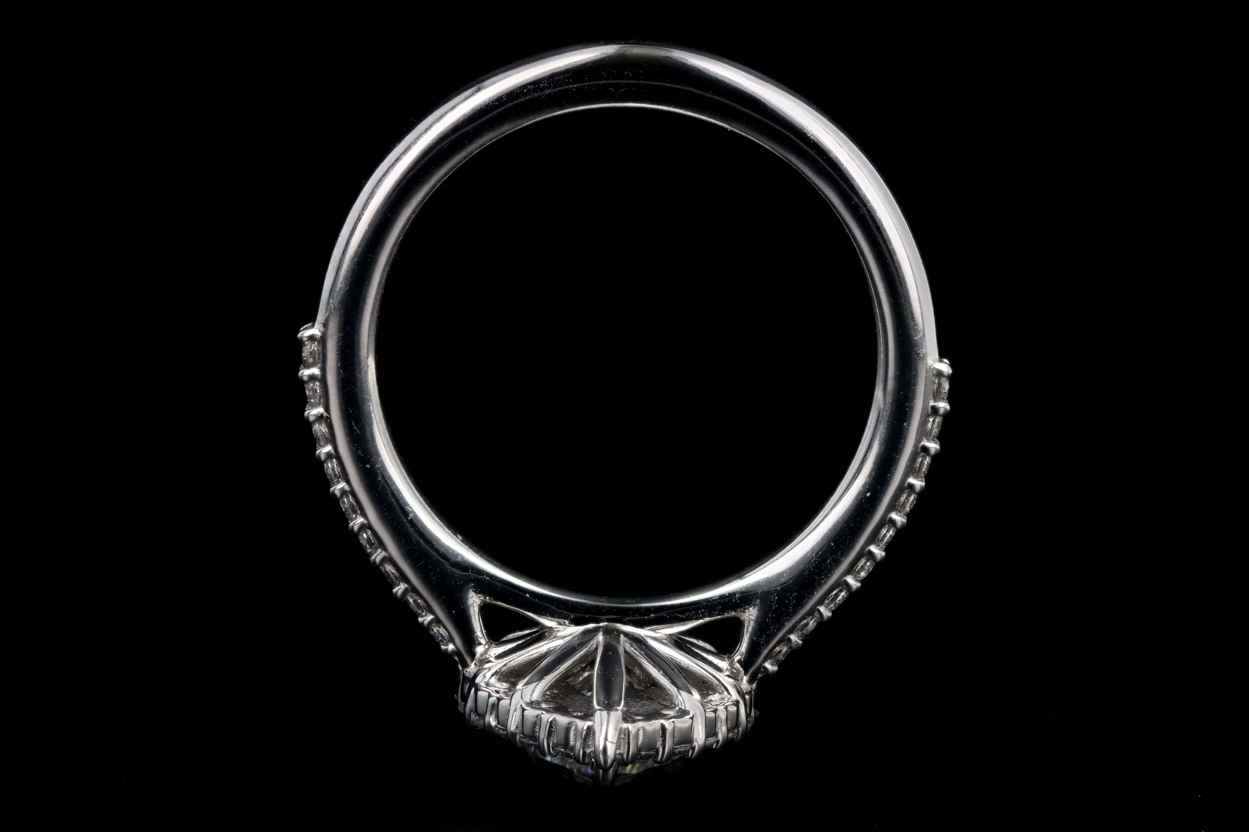 Platinum 1.63 Carat Pear Cut Diamond Graduated Halo Engagement Ring GIA Certified