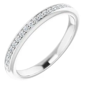 Platinum 1/8 CTW Diamond Band for 6 mm Square Ring
