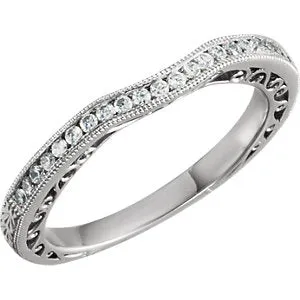 Platinum 1/8 CTW Diamond Design-Engraved  Band