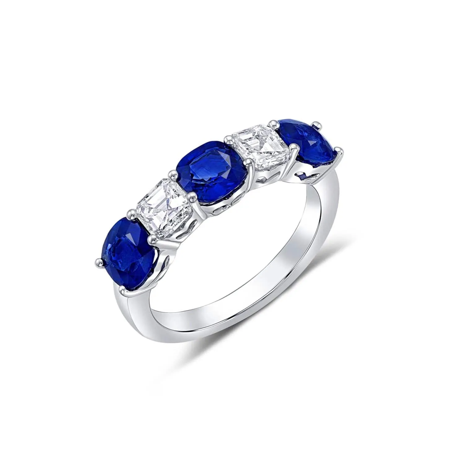 Platinum 2.36ctw Sapphire 0.83ctw Diamond Half Band Ring
