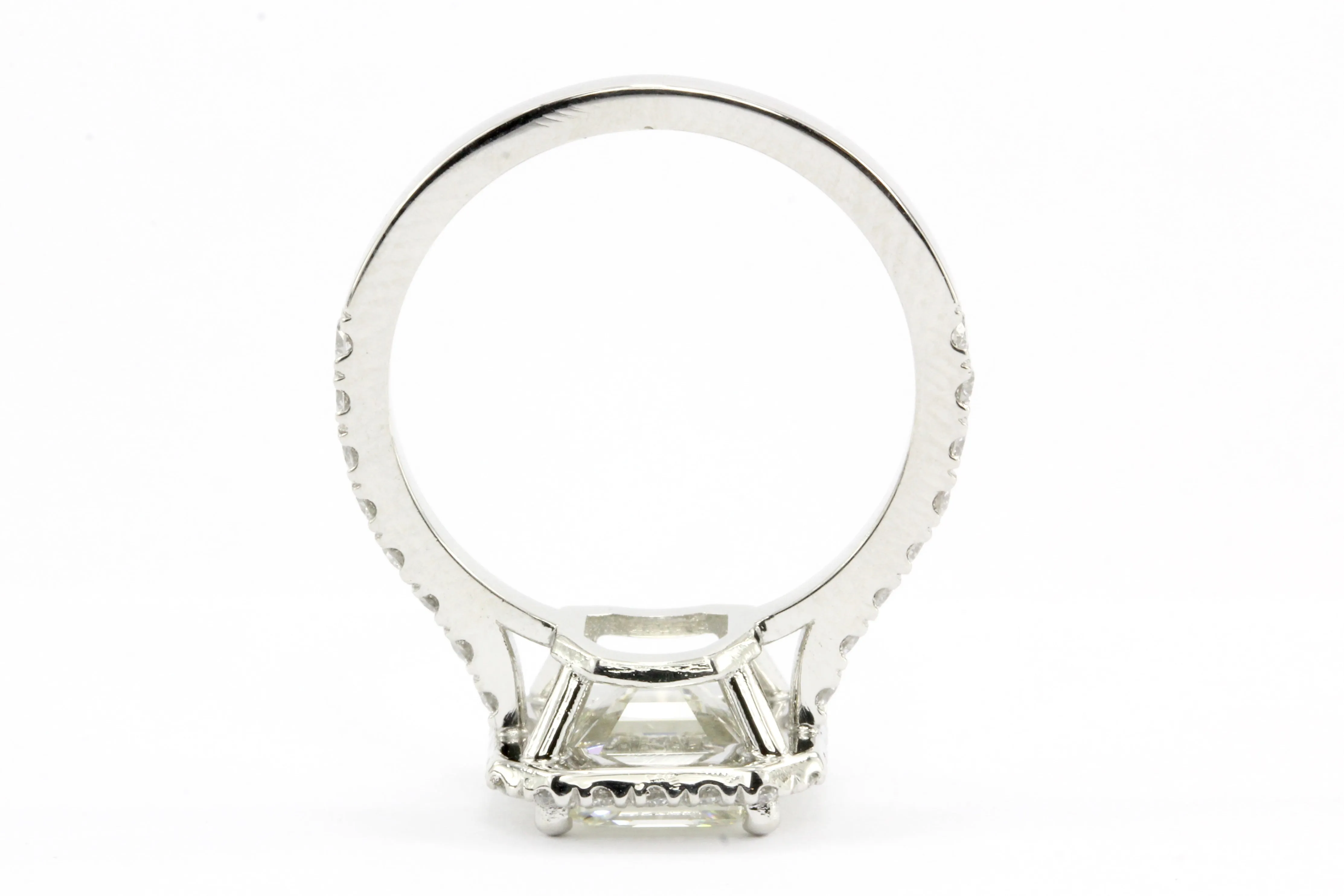 Platinum 2.3CT Asscher Cut Diamond Engagement Ring GIA Paperwork