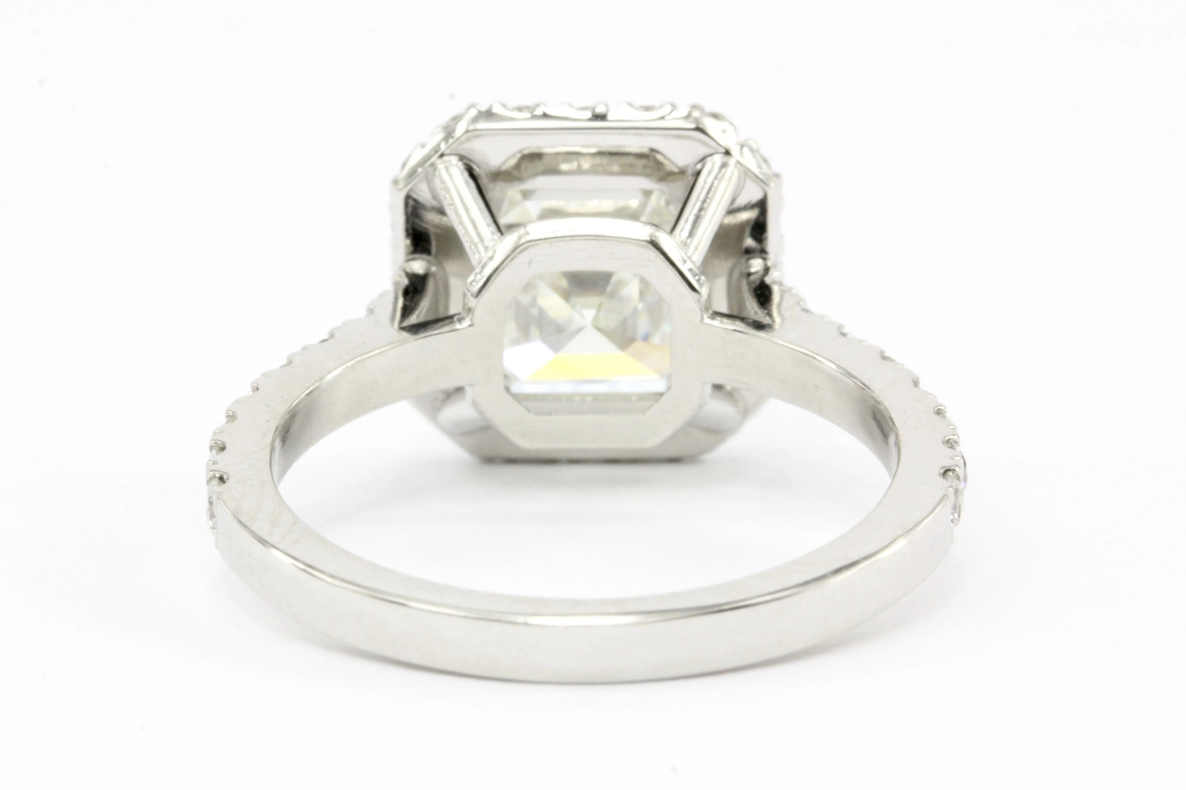 Platinum 2.3CT Asscher Cut Diamond Engagement Ring GIA Paperwork